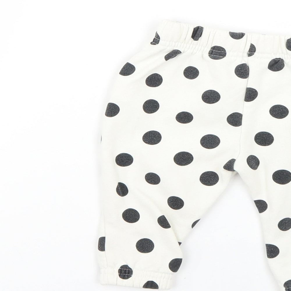 Primark Baby White Polka Dot  Jogger Trousers Size 6-9 Months