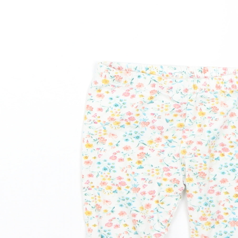 numeg Baby Multicoloured Floral  Cropped Leggings Size 6-9 Months
