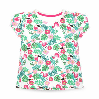 Front view of Primark Baby Multicoloured Floral Basic T-Shirt, size 6-9, Months