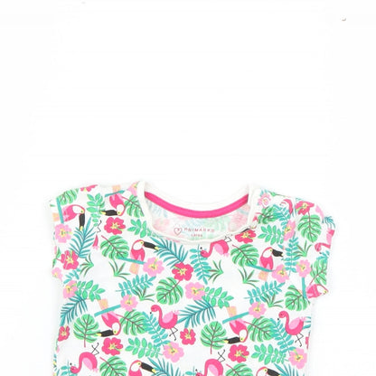 Close-up detail of Primark Baby Multicoloured Floral Basic T-Shirt, size 6-9, Months