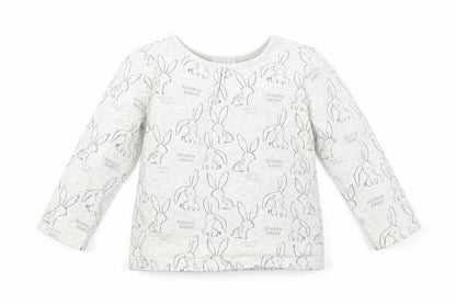 Front view of Next Baby Grey Geometric Basic T-Shirt, size 6-9, Months