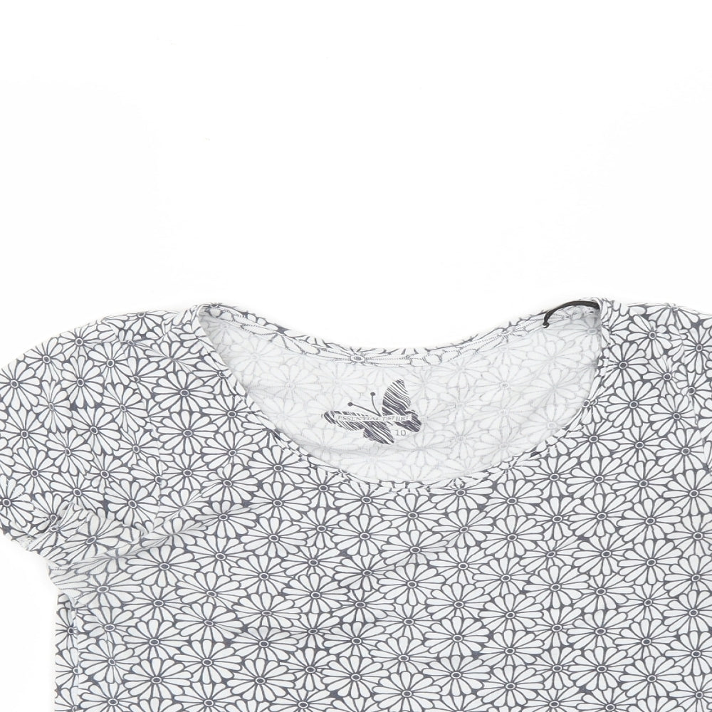 Womens UK Size 10 Debenhams Grey Basic T-Shirt