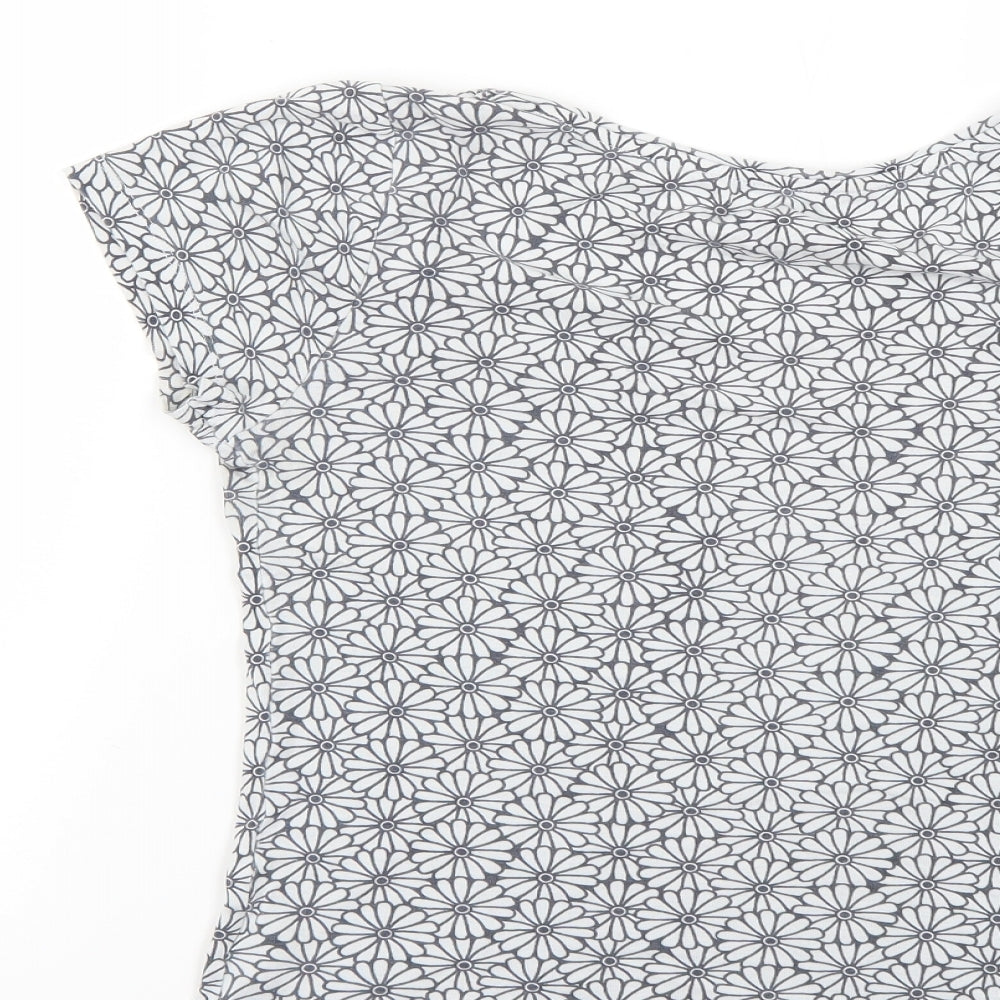 Womens UK Size 10 Debenhams Grey Basic T-Shirt