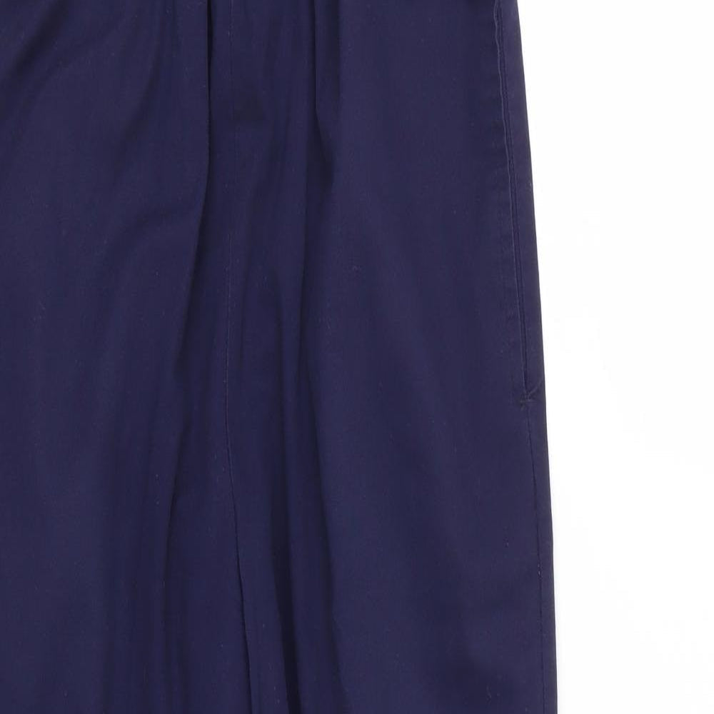 Womens UK Size S behrens Regular Fit Cropped Blue Trousers