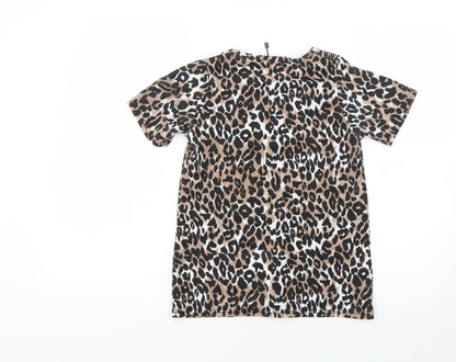 Womens UK Size 4 PRETTYLITTLETHING Brown Basic T-Shirt