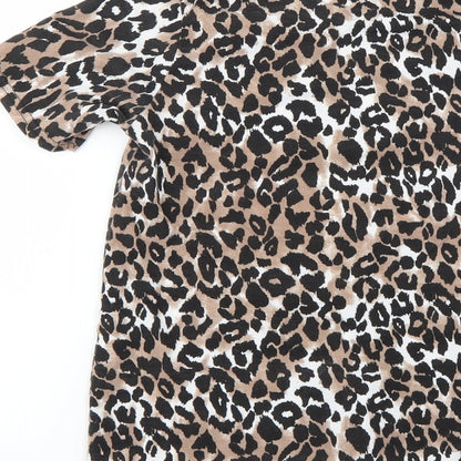 Womens UK Size 4 PRETTYLITTLETHING Brown Basic T-Shirt