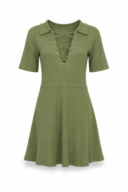 H&M Womens Green   Fit & Flare  Size 6