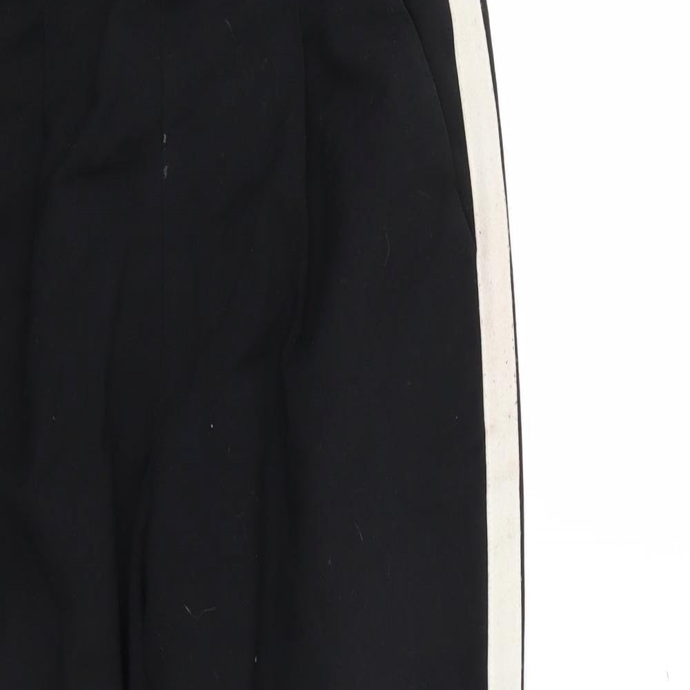 Stradivarius Womens Black Striped  Cropped Trousers Size S L22 in