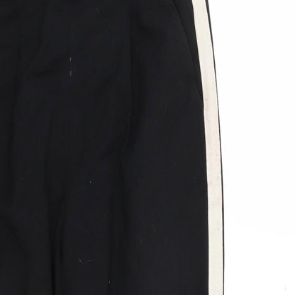 Stradivarius Womens Black Striped  Cropped Trousers Size S L22 in