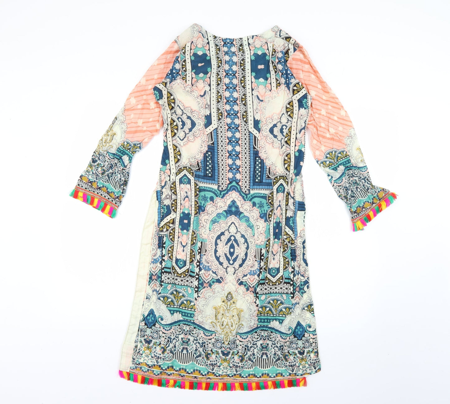 Preworn Womens Multicoloured Geometric  T-Shirt Dress  Size S