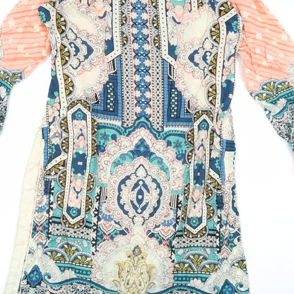 Preworn Womens Multicoloured Geometric  T-Shirt Dress  Size S