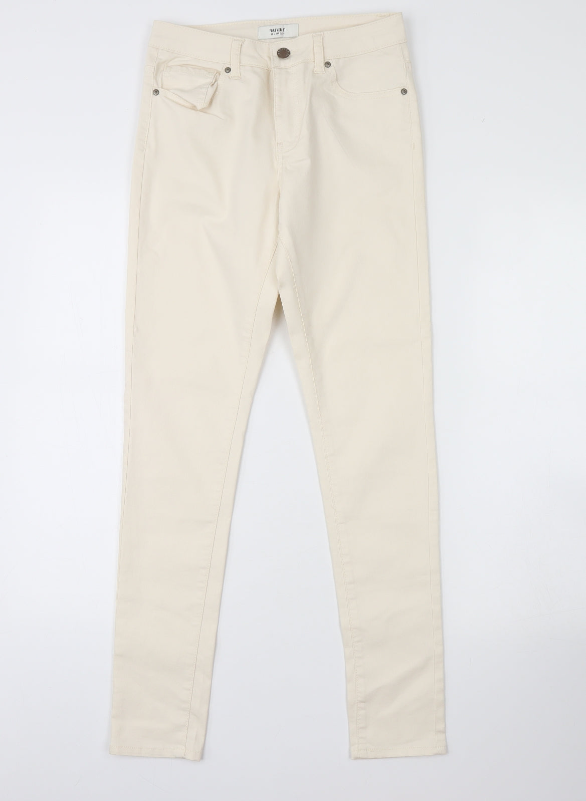 FOREVER 21 Womens Ivory  Denim Skinny Jeans Size 26 L29 in