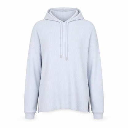 Front view of F&F women’s blue pullover hoodie, size M