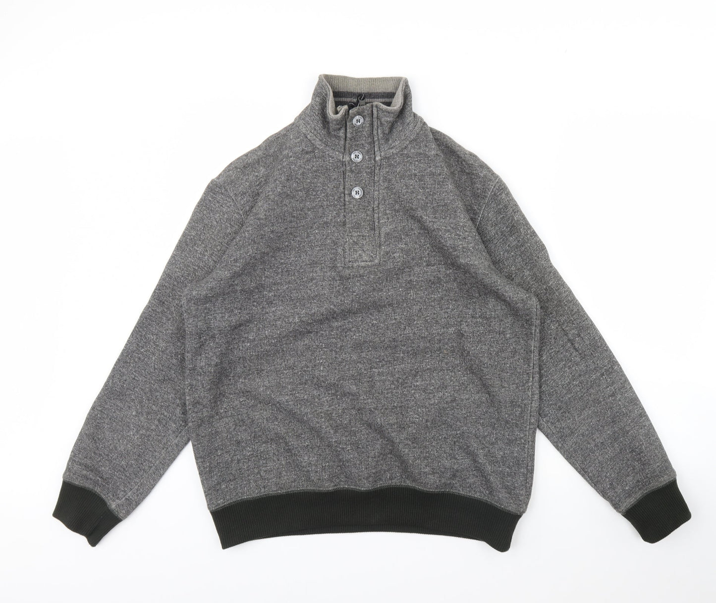 Sand Stone Mens Grey   Henley Jumper Size M