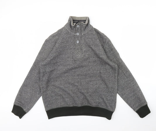 Sand Stone Mens Grey   Henley Jumper Size M