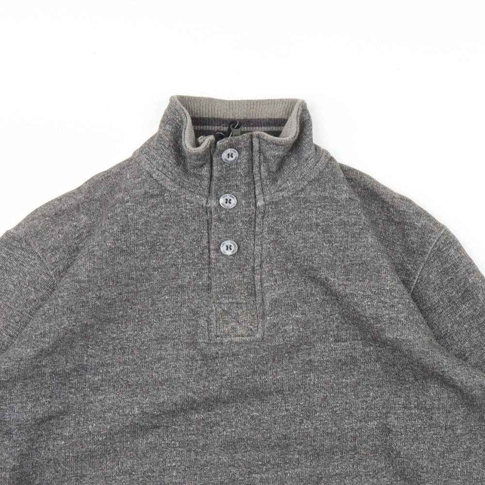 Sand Stone Mens Grey   Henley Jumper Size M
