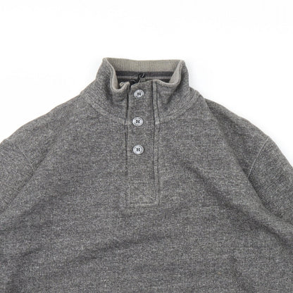 Sand Stone Mens Grey   Henley Jumper Size M