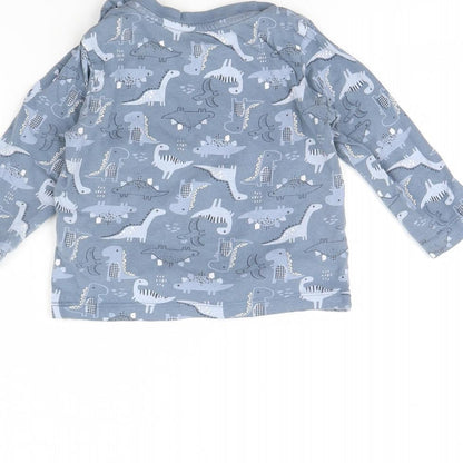 Preworn Baby Blue Animal Print  Basic T-Shirt Size 12 Months