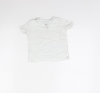 Fred & FLo Baby White   Basic T-Shirt Size 12 Months  - SUNNY