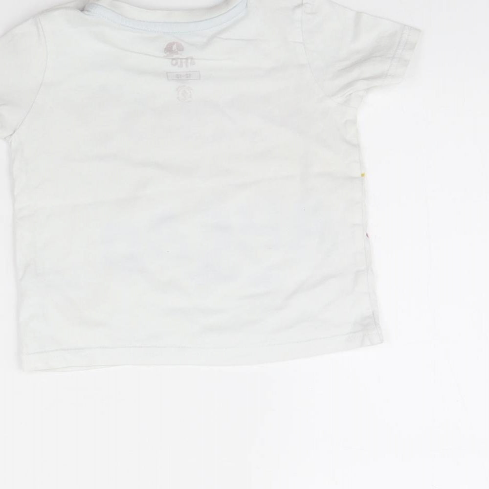 Fred & FLo Baby White   Basic T-Shirt Size 12 Months  - SUNNY