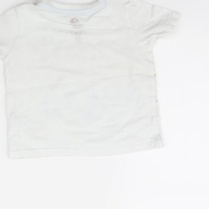 Fred & FLo Baby White   Basic T-Shirt Size 12 Months  - SUNNY