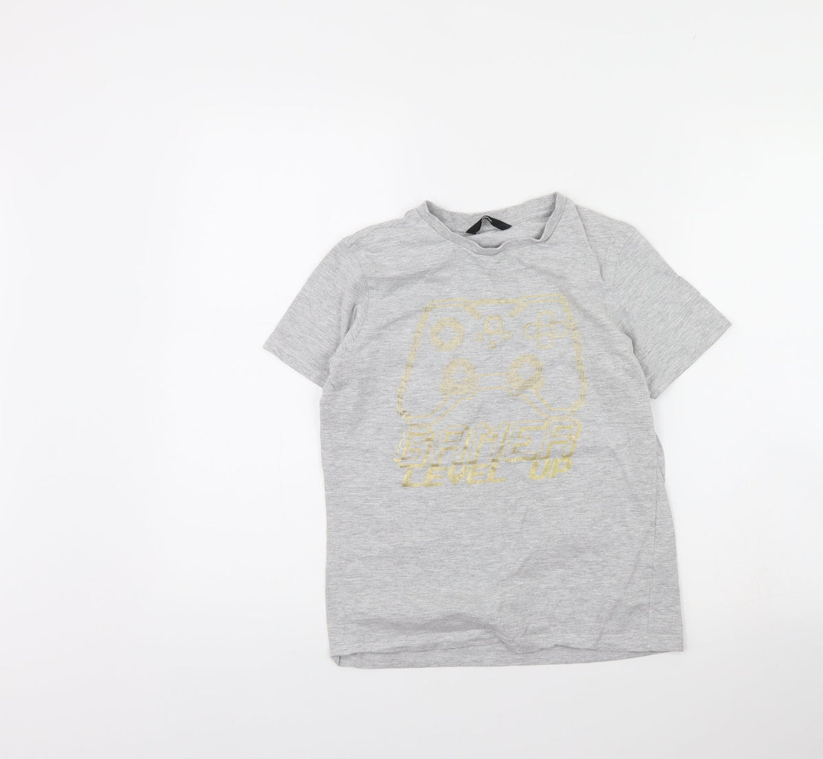 Additional front view of George boys’ grey basic t-shirt, size 10, years - gamer