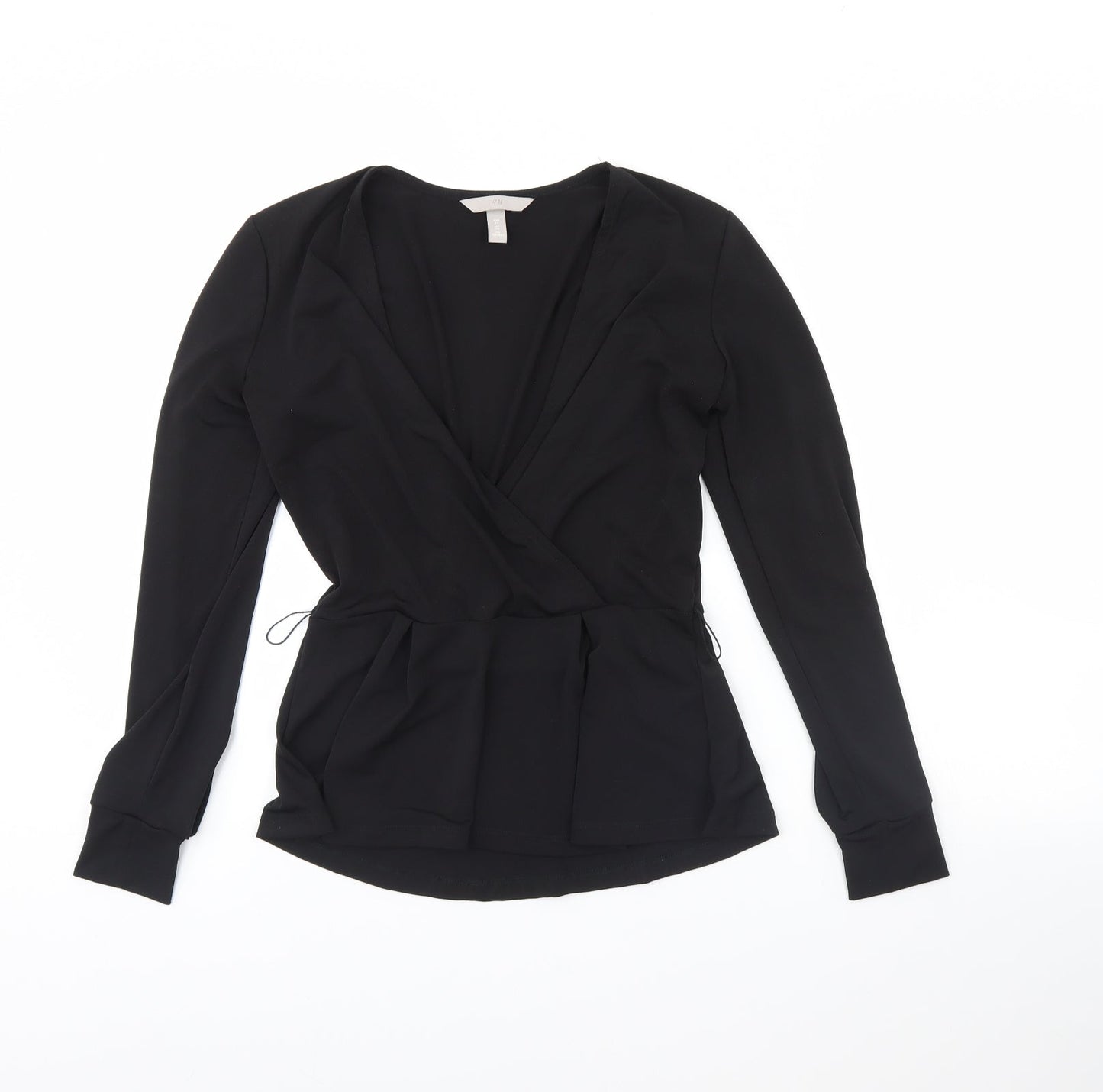 Womens UK Size XS H&M Black Basic Blouse