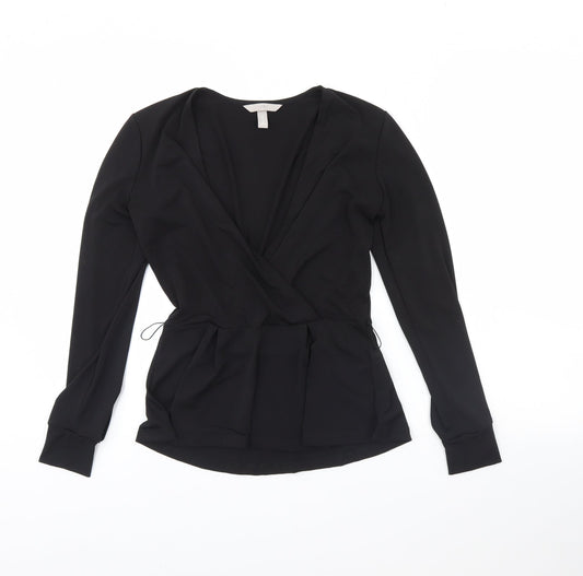 Womens UK Size XS H&M Black Basic Blouse