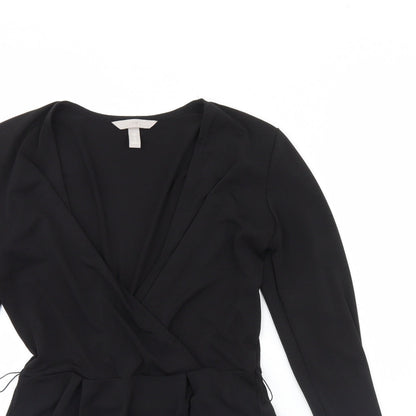 Womens UK Size XS H&M Black Basic Blouse