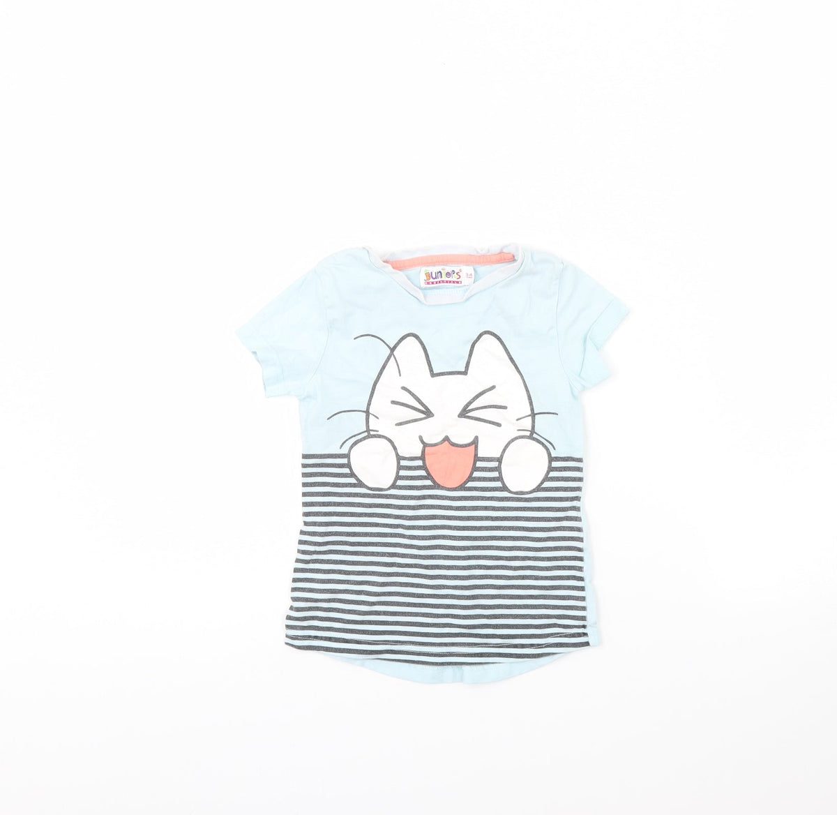 Additional front view of Juniors girls’ blue solid cami pyjama top, size 3, years