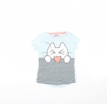 Additional front view of Juniors girls’ blue solid cami pyjama top, size 3, years