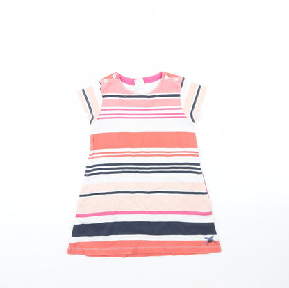 Max Girls White Striped  T-Shirt Dress  Size 5 Years