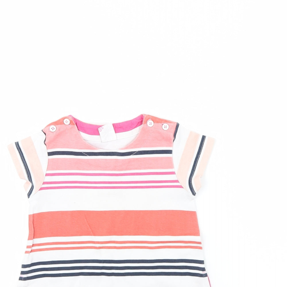 Max Girls White Striped  T-Shirt Dress  Size 5 Years