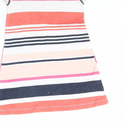 Max Girls White Striped  T-Shirt Dress  Size 5 Years