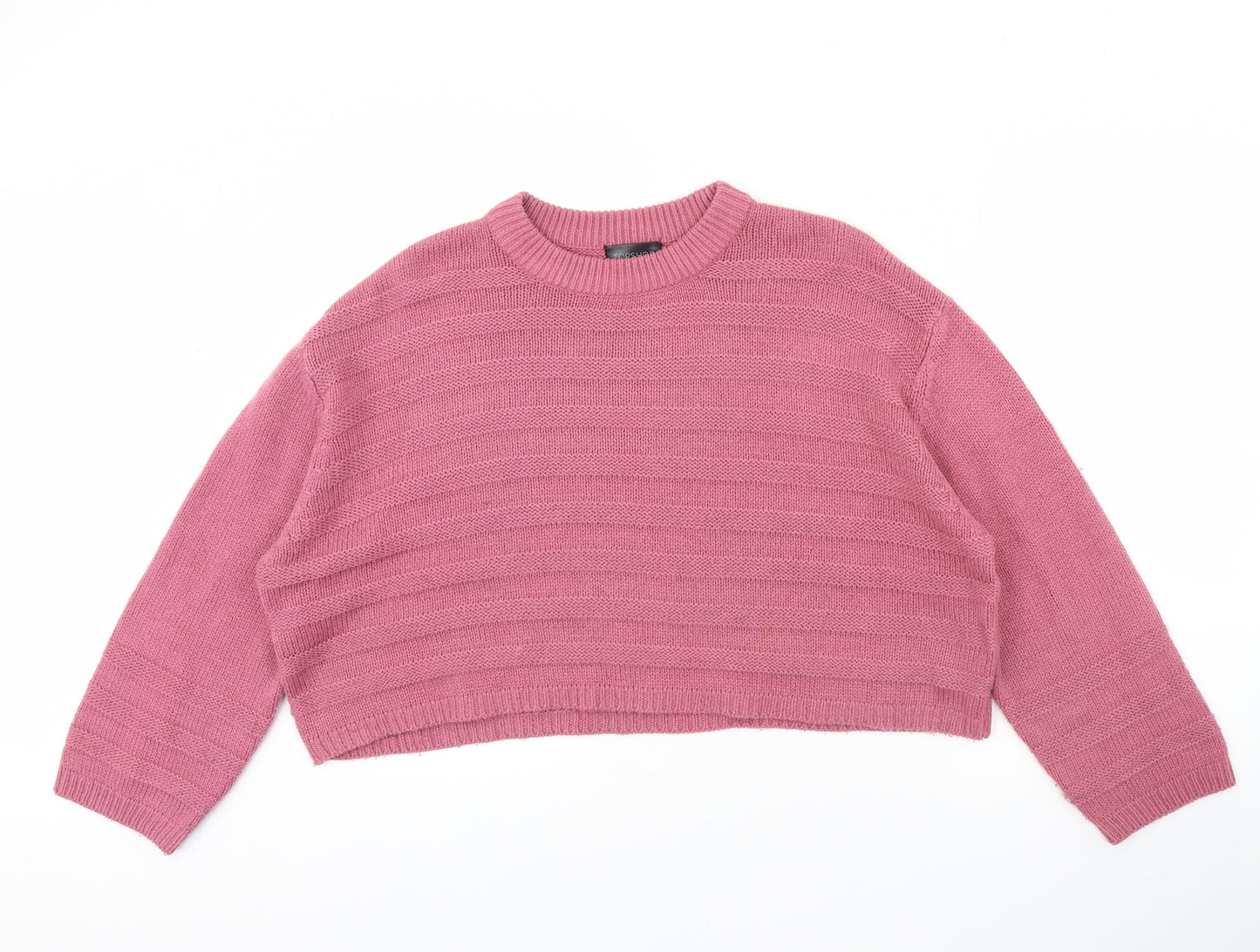 Womens UK Size 12 Topshop Pink Pullover Jumper