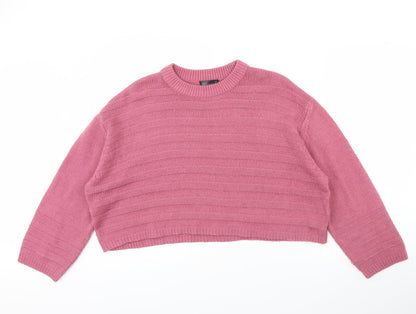 Womens UK Size 12 Topshop Pink Pullover Jumper