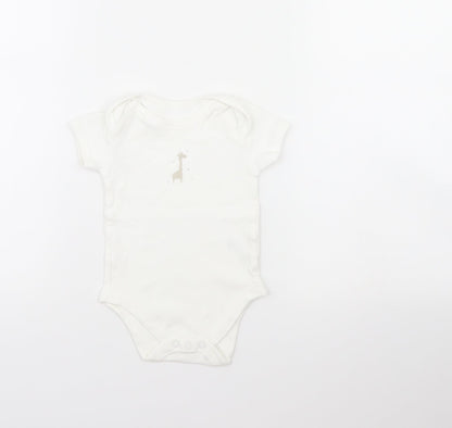 Matalan Baby White   Babygrow One-Piece Size 6-9 Months  - Giraffe