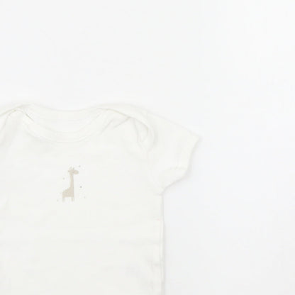 Matalan Baby White   Babygrow One-Piece Size 6-9 Months  - Giraffe