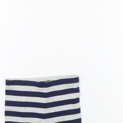F&F Baby Grey Striped  Cropped Trousers Size 9 Months