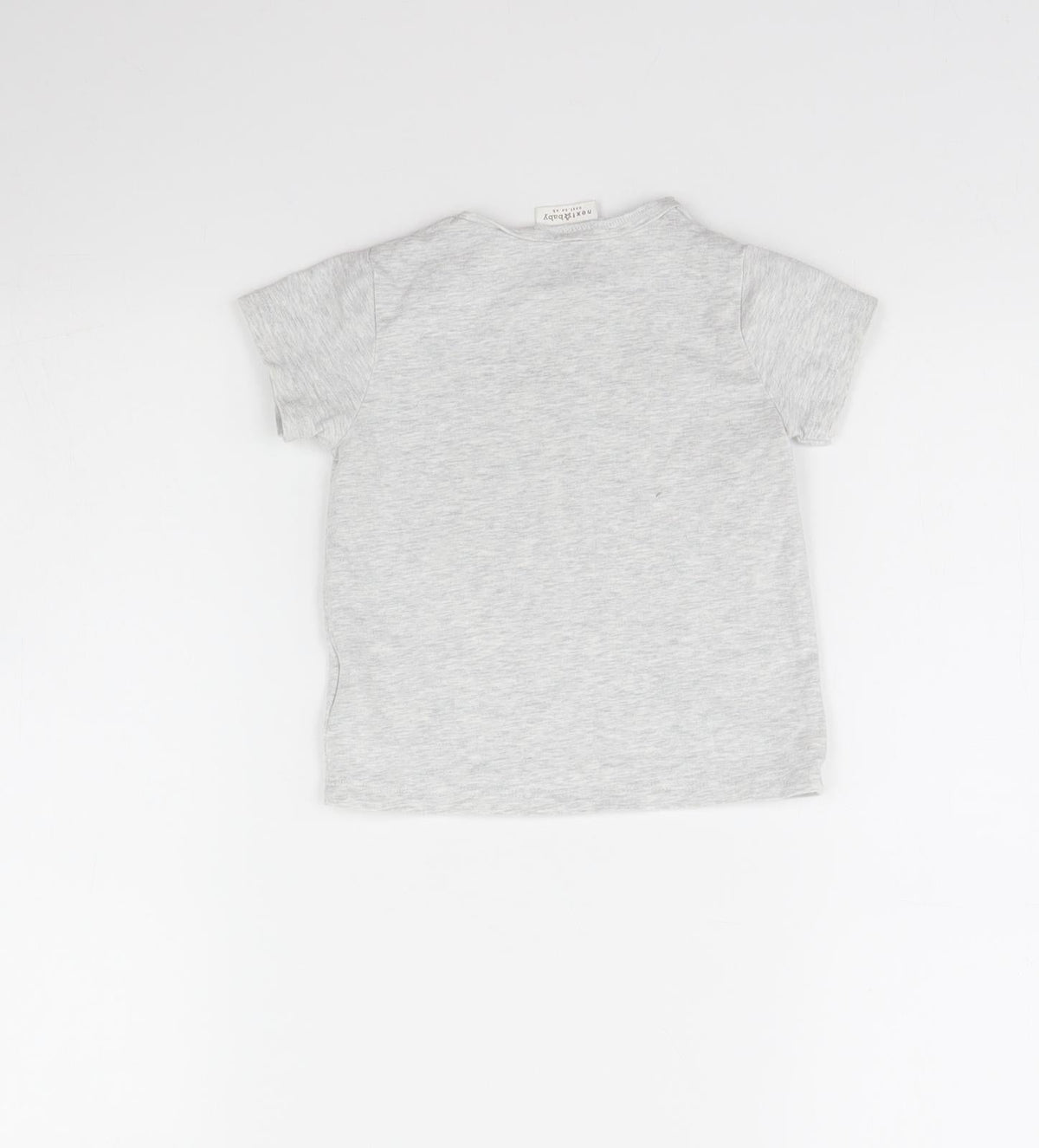 Back view of Next Baby Grey Basic T-Shirt, size 12, Months - Fish