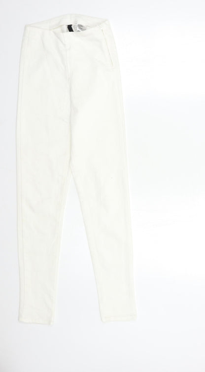 Womens UK Size 6 H&M Regular Fit Skinny White Jeans