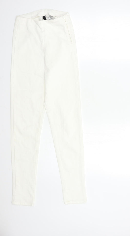 Womens UK Size 6 H&M Regular Fit Skinny White Jeans