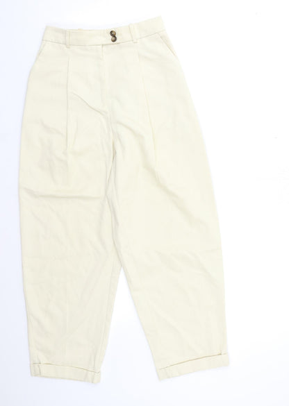 Womens UK Size 4 Topshop Regular Fit  Beige Trousers