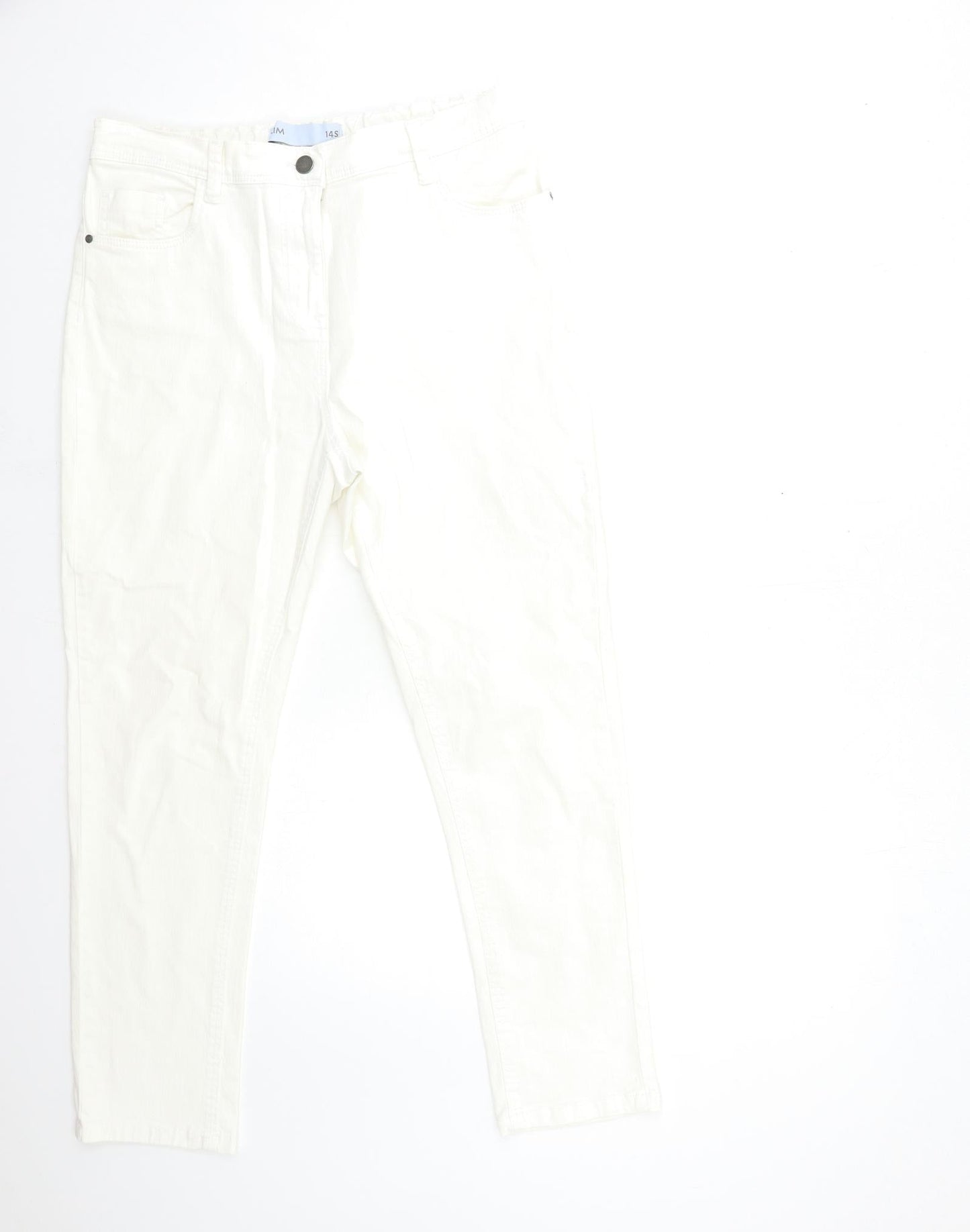 Anthology Womens White  Denim Skinny Jeans Size 14 L27 in