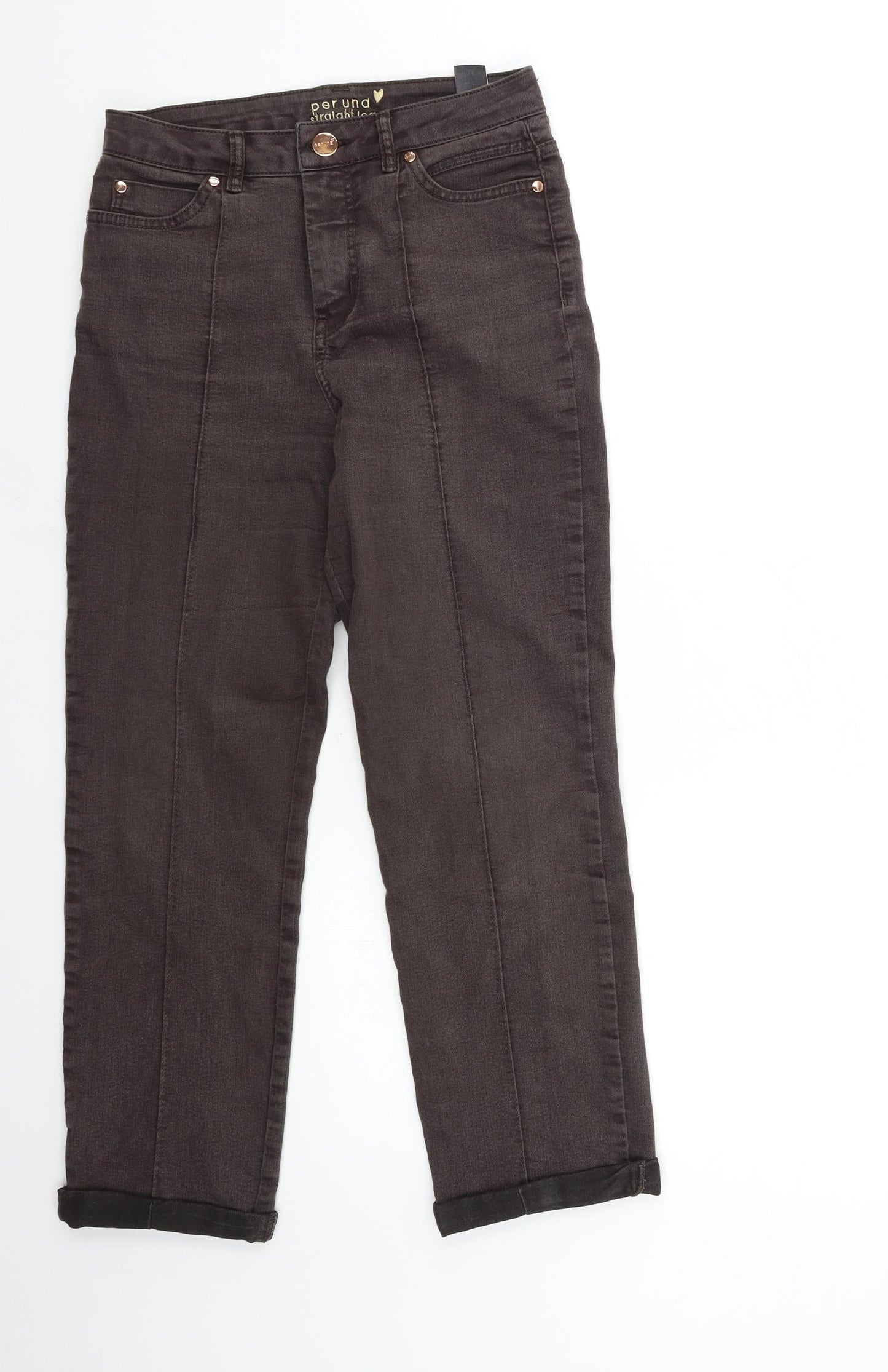 Per Una Womens Brown  Denim Straight Jeans Size 26 in L25 in
