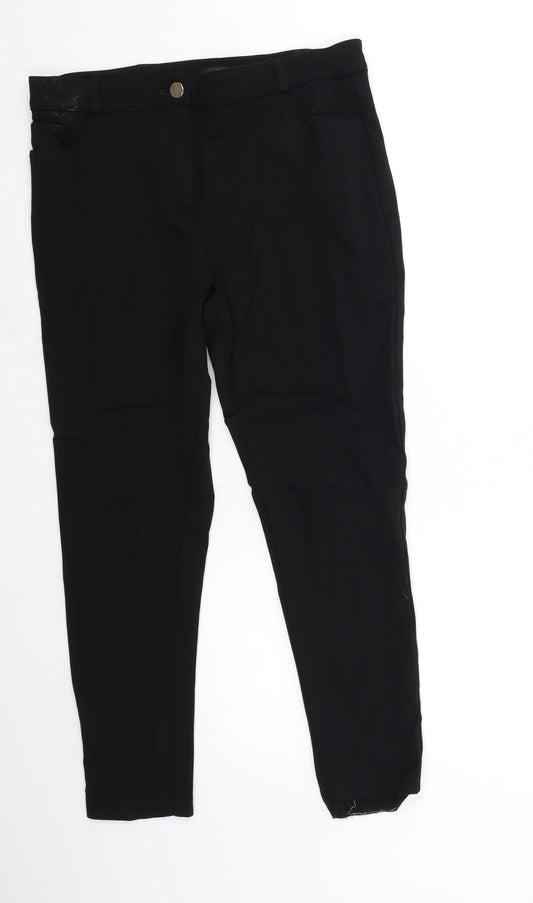 F&F Womens Black   Trousers  Size 14 L26 in