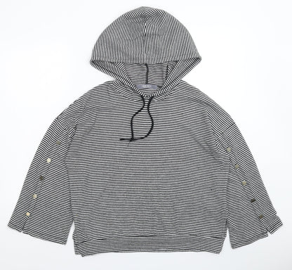 Additional front view of COIN 1804 women’s multicoloured striped pullover hoodie, size S