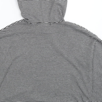 Brand and care label for COIN 1804 women’s multicoloured striped pullover hoodie, size S