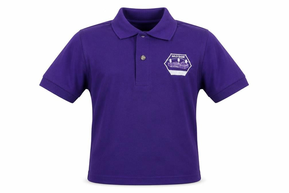 Front view of Blue Max boys’ purple basic polo, size 3-4, years