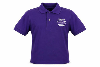 Front view of Blue Max boys’ purple basic polo, size 3-4, years